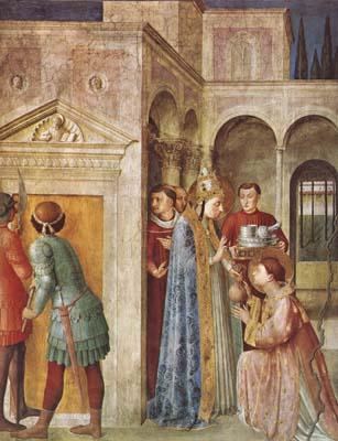 Fra Angelico St Lawrence Receiving the Church Treasures (mk08) Norge oil painting art